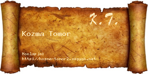 Kozma Tomor névjegykártya